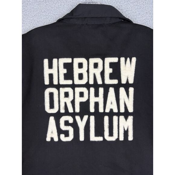 Ebbets Field Hebrew Orphan Asylum Jacket Men’s XL Black Quilted Zip Baseball NYC - Picture 9 of 16